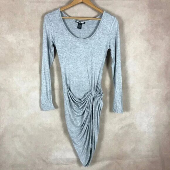 Gray Long Sleeve Bodycon Dress NWT M - Picture 6 of 9